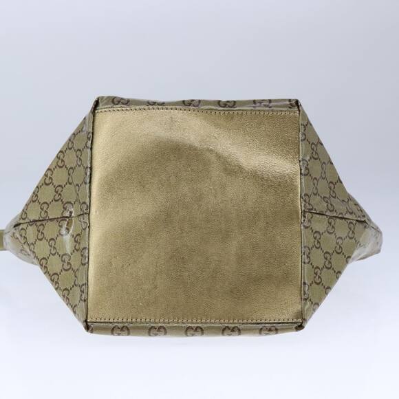 GUCCI GG Crystal Sherry Line Hand Bag Gray Gold Brown - Picture 9 of 16